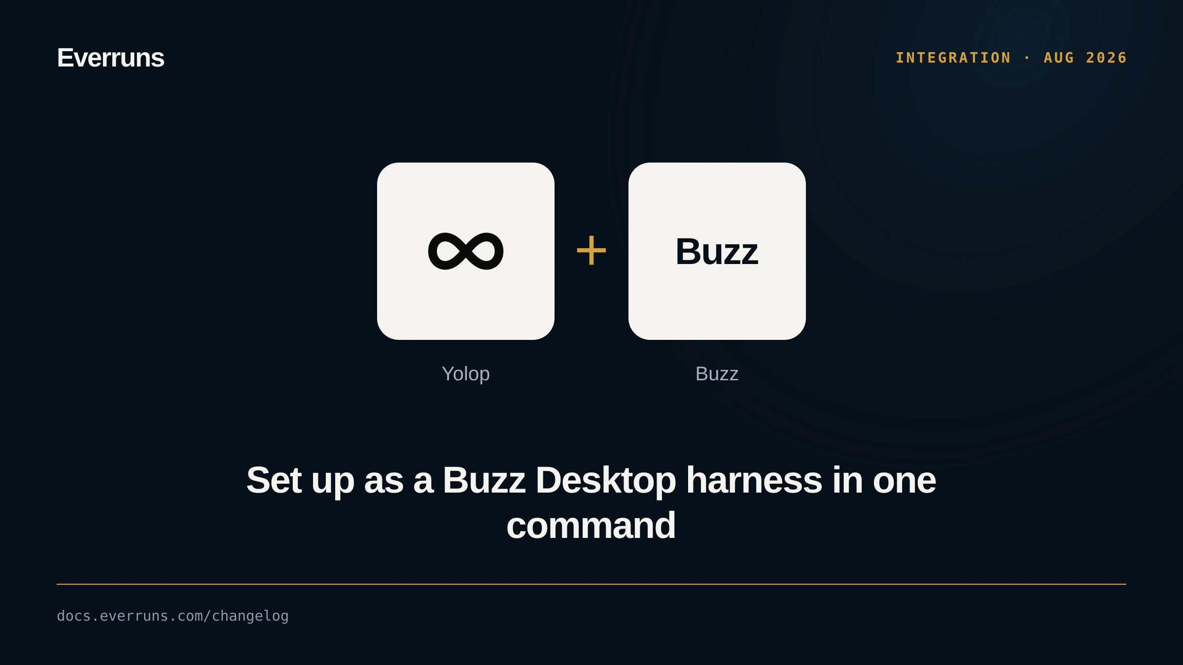 Yolop and Buzz logos side by side, announcing Yolop as a Buzz Desktop harness